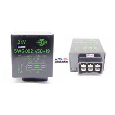 RELEVADOR MODULO LIMPIAPARABRISAS INTERMINTENTES CAMION A 24 VOLTS 6 TERMINALES MARCA HELLA 
